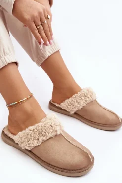 Ocieplane Kapcie Damskie Inblu EK000010 Beżowe