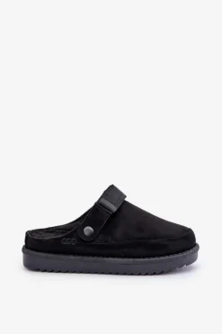 Ocieplane Kapcie Damskie Na Platformie Czarne Neliel