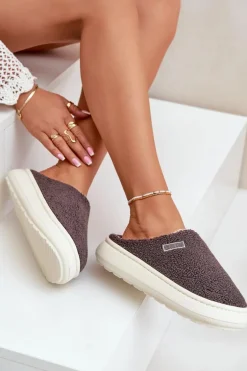 Ocieplane Kapcie Na Grubej Podeszwie Big Star MM274134 Ciemnoszare