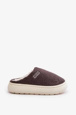 Ocieplane Kapcie Na Grubej Podeszwie Big Star MM274134 Ciemnoszare