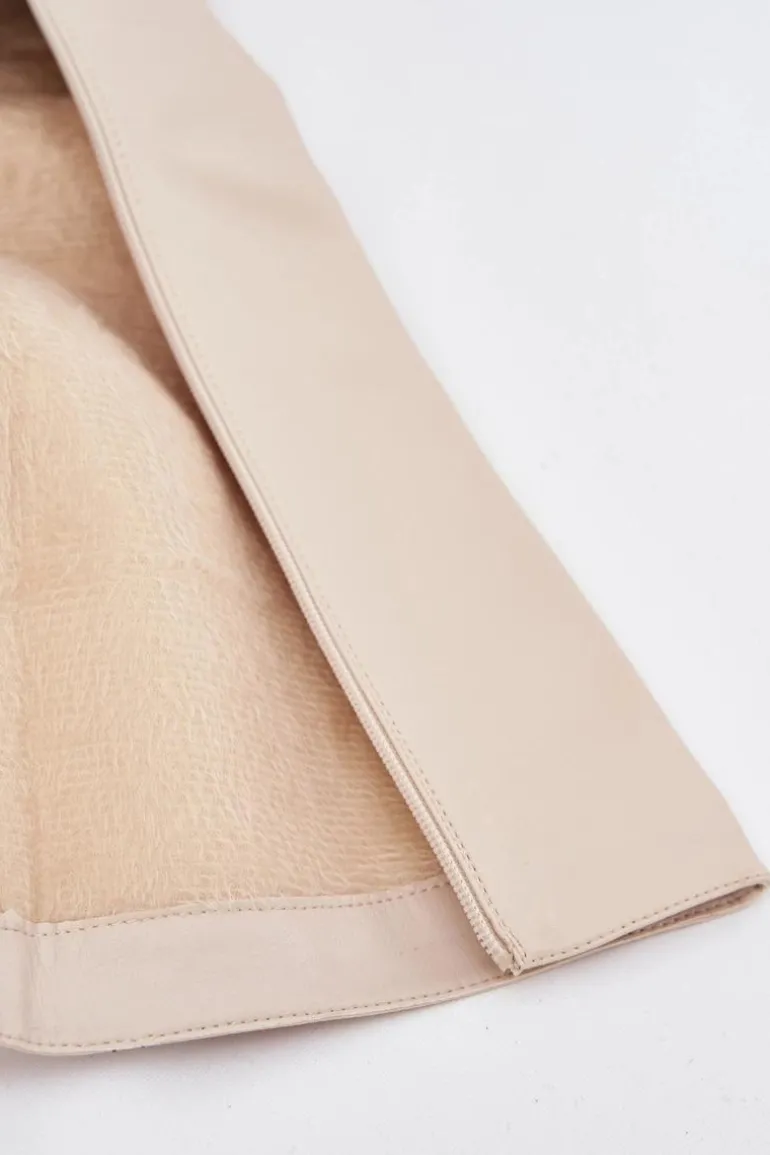 Ocieplane Kozaki Damskie Na Słupku I Platformie Jasnobeżowe Lysara