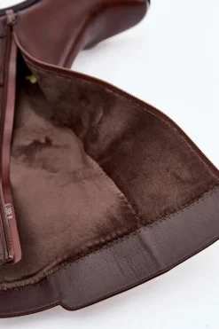 Ocieplane Kozaki Damskie Na Klocku Z Paskiem Sergio Leone KZ25826 Brązowe