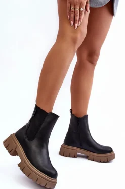 Ocieplane Masywne Botki Sztyblety Big Star MM274606 Czarne