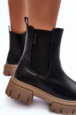 Ocieplane Masywne Botki Sztyblety Big Star MM274606 Czarne