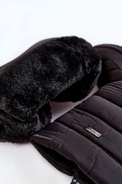 Ocieplane Śniegowce Na Koturnie Czarne Calena