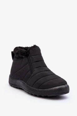 Ocieplane Niskie Damskie Śniegowce Czarne Enmore
