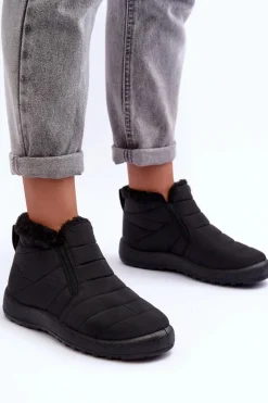 Ocieplane Niskie Damskie Śniegowce Czarne Enmore