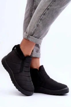 Ocieplane Niskie Damskie Śniegowce Czarne Enmore