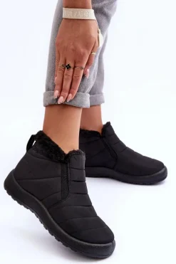 Ocieplane Niskie Damskie Śniegowce Czarne Enmore