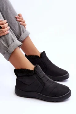 Ocieplane Niskie Damskie Śniegowce Czarne Enmore