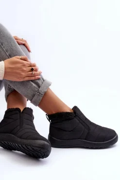 Ocieplane Niskie Damskie Śniegowce Czarne Enmore