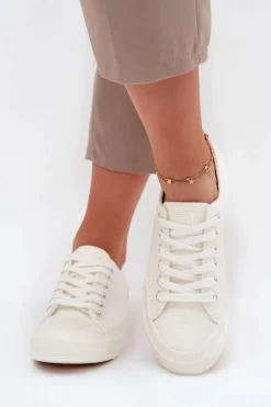 Ocieplane Niskie Trampki Damskie Big Star OO274927 Białe