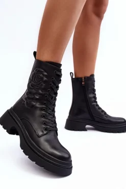 Ocieplane Skórzane Workery Botki S.Barski MR870-25 Czarne