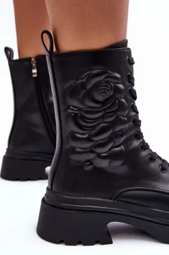 Ocieplane Skórzane Workery Botki S.Barski MR870-25 Czarne