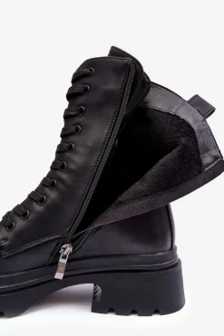 Ocieplane Skórzane Workery Botki S.Barski MR870-25 Czarne