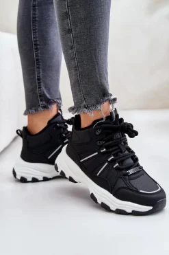 Ocieplane Sneakersy Damskie Big Star OO274A160 Czarne