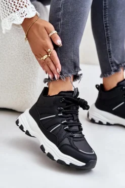 Ocieplane Sneakersy Damskie Big Star OO274A160 Czarne