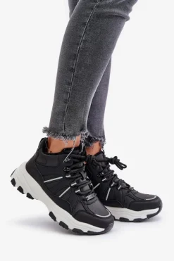 Ocieplane Sneakersy Damskie Big Star OO274A160 Czarne