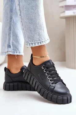 Ocieplane Sneakersy Damskie Big Star MM274617 Czarne