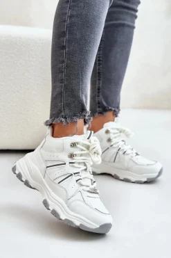 Ocieplane Sneakersy Damskie Big Star OO274A161 Białe