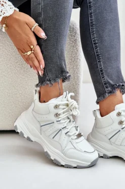 Ocieplane Sneakersy Damskie Big Star OO274A161 Białe