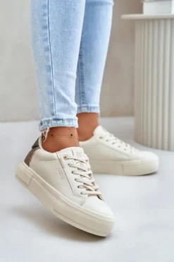 Ocieplane Trampki Damskie Na Platformie Big Star OO274A454 Beżowe