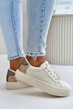 Ocieplane Trampki Damskie Na Platformie Big Star OO274A454 Beżowe