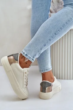 Ocieplane Trampki Damskie Na Platformie Big Star OO274A454 Beżowe