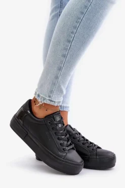 Ocieplane Trampki Damskie Na Platformie Big Star OO274A555 Czarne