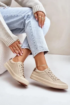 Ocieplane Trampki Damskie Big Star OO274A461 Beżowe