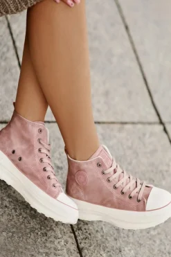 Ocieplane Trampki Damskie Na Platformie Big Star OO274071 Różowe