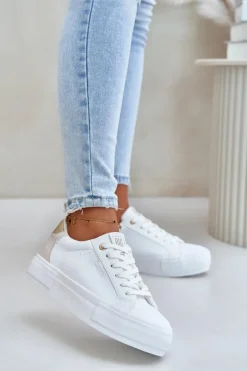 Ocieplane Trampki Damskie Na Platformie Big Star OO274A452 Białe