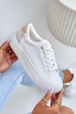 Ocieplane Trampki Damskie Na Platformie Big Star OO274A452 Białe