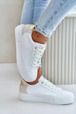 Ocieplane Trampki Damskie Na Platformie Big Star OO274A452 Białe