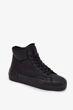 Ocieplane Trampki Damskie Na Platformie Big Star OO274796 Czarne