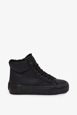 Ocieplane Trampki Damskie Na Platformie Big Star OO274796 Czarne