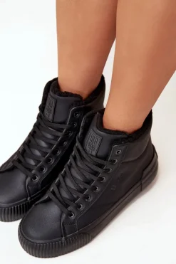 Ocieplane Trampki Damskie Na Platformie Big Star OO274796 Czarne