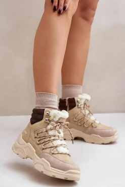 Ocieplane Trapery Damskie Lee Cooper LCJ-24-03-3059L Beżowe