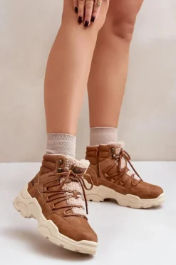 Ocieplane Trapery Damskie Lee Cooper LCJ-24-03-3061L Brązowe