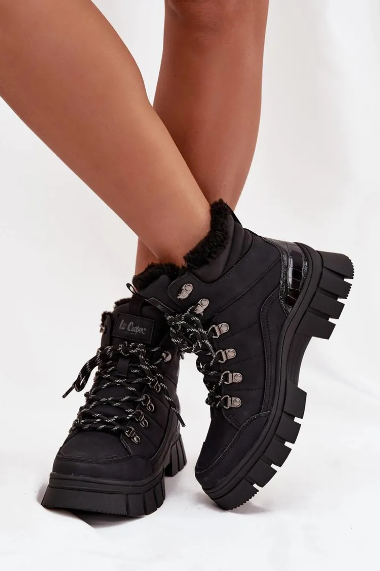 Ocieplane Trapery Damskie Lee Cooper LCJ-25-31-3911 Czarne