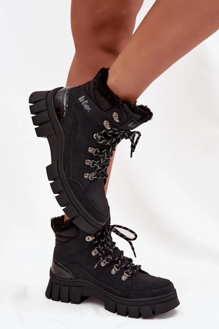 Ocieplane Trapery Damskie Lee Cooper LCJ-25-31-3911 Czarne