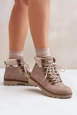 Ocieplane Trapery Damskie Lee Cooper LCJ-24-03-3042 Ciemnobeżowe