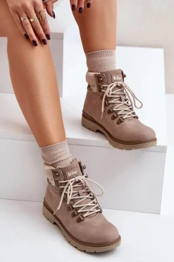 Ocieplane Trapery Damskie Lee Cooper LCJ-24-03-3042 Ciemnobeżowe