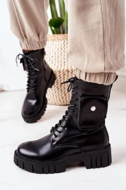 Ocieplane Workery Z Kieszenią Czarne Awesome