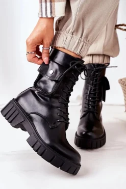 Ocieplane Workery Z Kieszenią Czarne Awesome