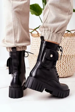 Ocieplane Workery Z Kieszenią Czarne Awesome