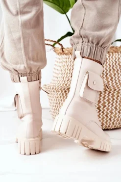 Ocieplane Workery Z Kieszenią Beżowe Awesome