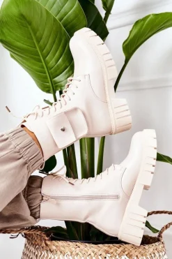 Ocieplane Workery Z Kieszenią Beżowe Awesome