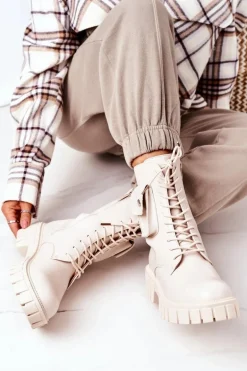 Ocieplane Workery Z Kieszenią Beżowe Awesome