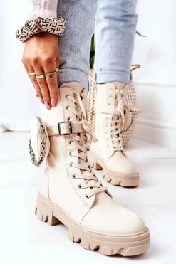 Ocieplane Workery Z Nerką Beżowe Look At Me